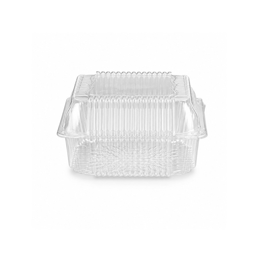 142x142x74mm Plastmasas PET kastes (kvadrāta formā)