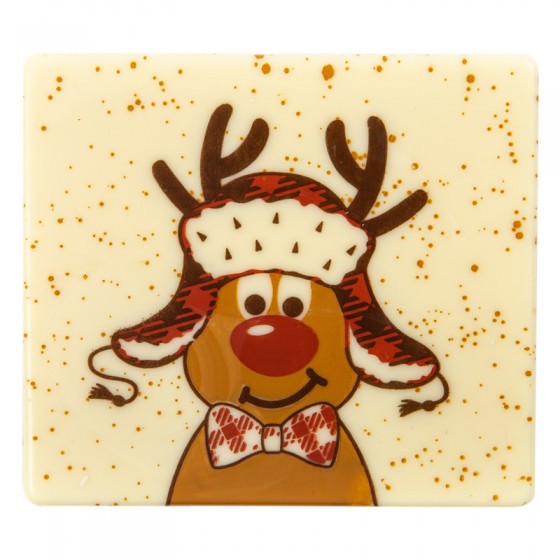 Šokolādes Ziemassvētku dekors briedis ar cepuri