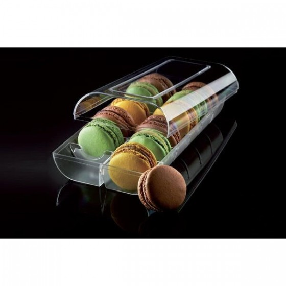 Plastikinė dėžutė Macarons sausainiams 6 vietų